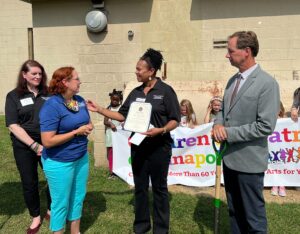 Community leaders present a proclamation at CTA's 2022 facility groundbreaking