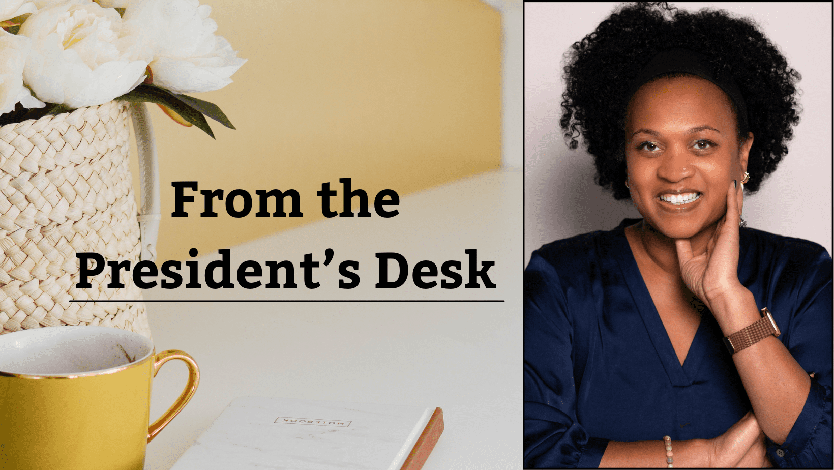 From the President's Desk, with a portrait of CTA board president Michelle Bruno